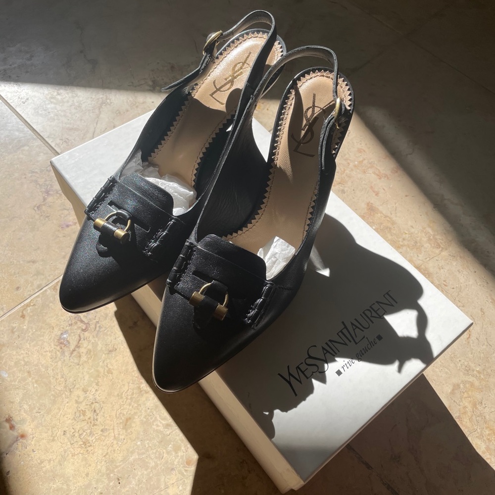 YSL sling back heels